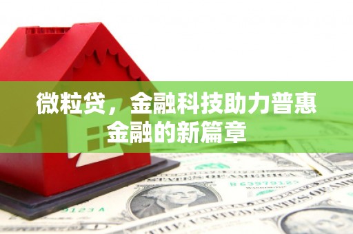 港闸微粒贷，金融科技助力普惠金融的新篇章