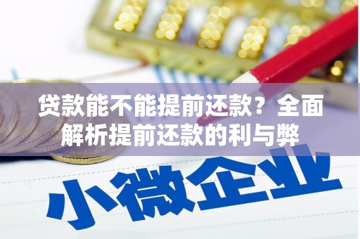 南雄贷款能不能提前还款？全面解析提前还款的利与弊
