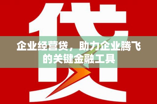 浦东企业经营贷，助力企业腾飞的关键金融工具