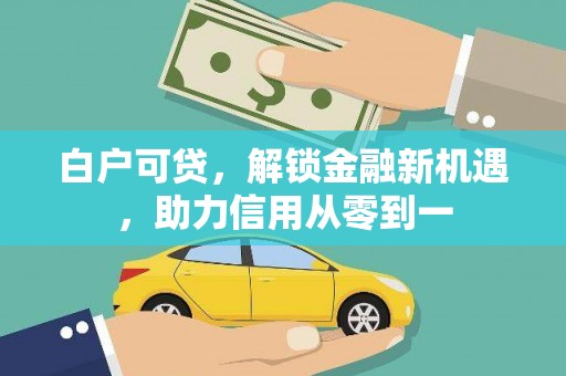 沙坡头白户可贷，解锁金融新机遇，助力信用从零到一