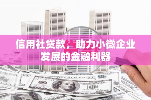 彝良信用社贷款，助力小微企业发展的金融利器