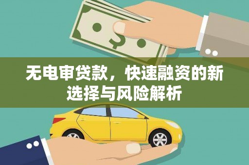 临湘无电审贷款，快速融资的新选择与风险解析