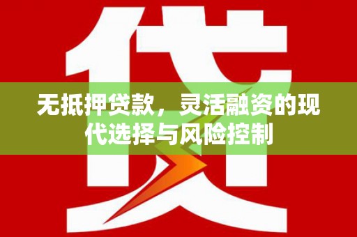 新和无抵押贷款，灵活融资的现代选择与风险控制