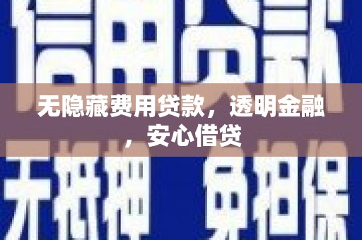 南乐无隐藏费用贷款，透明金融，安心借贷