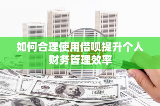 历下如何合理使用借呗提升个人财务管理效率