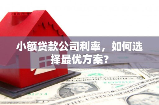 两当小额贷款公司利率，如何选择最优方案？