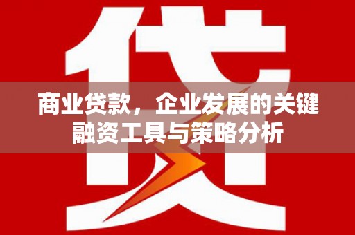 戚墅堰商业贷款，企业发展的关键融资工具与策略分析