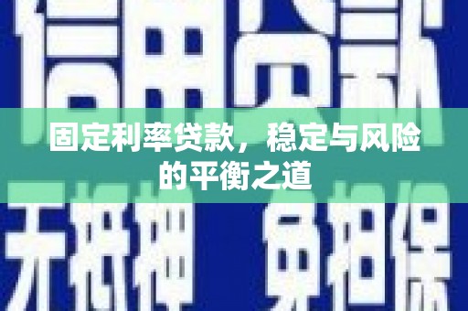 阜康固定利率贷款，稳定与风险的平衡之道